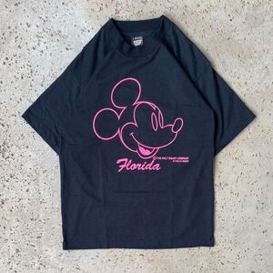 Vintage 90s Velva Sheen Disney Mickey Mouse Florida Pink Screen Stars Shirt